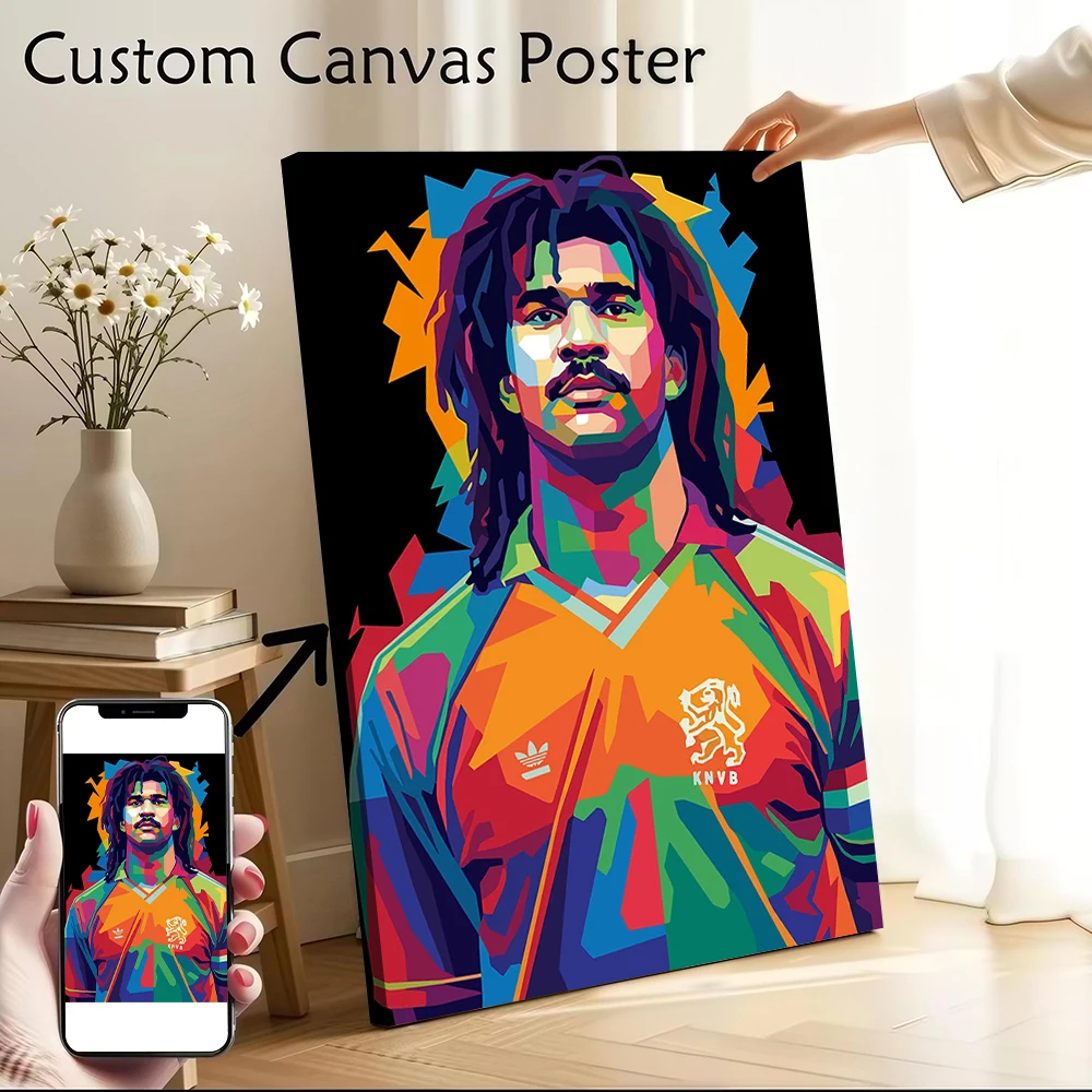 Póster de lienzo con retrato de Ruud Gullit estilo Pop Art, pintura en lienzo impresa personalizable, arte de pared para fanáticos, decoración para gamers, imágenes para el hogar