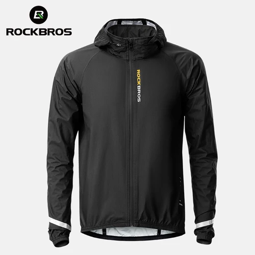 Imagen 1 del producto ROCKBROS ciclismo impermeable ligero de secado rápido transpirable chaqueta impermeable con capucha hombres deportes al aire libre bicicleta ciclismo ropa