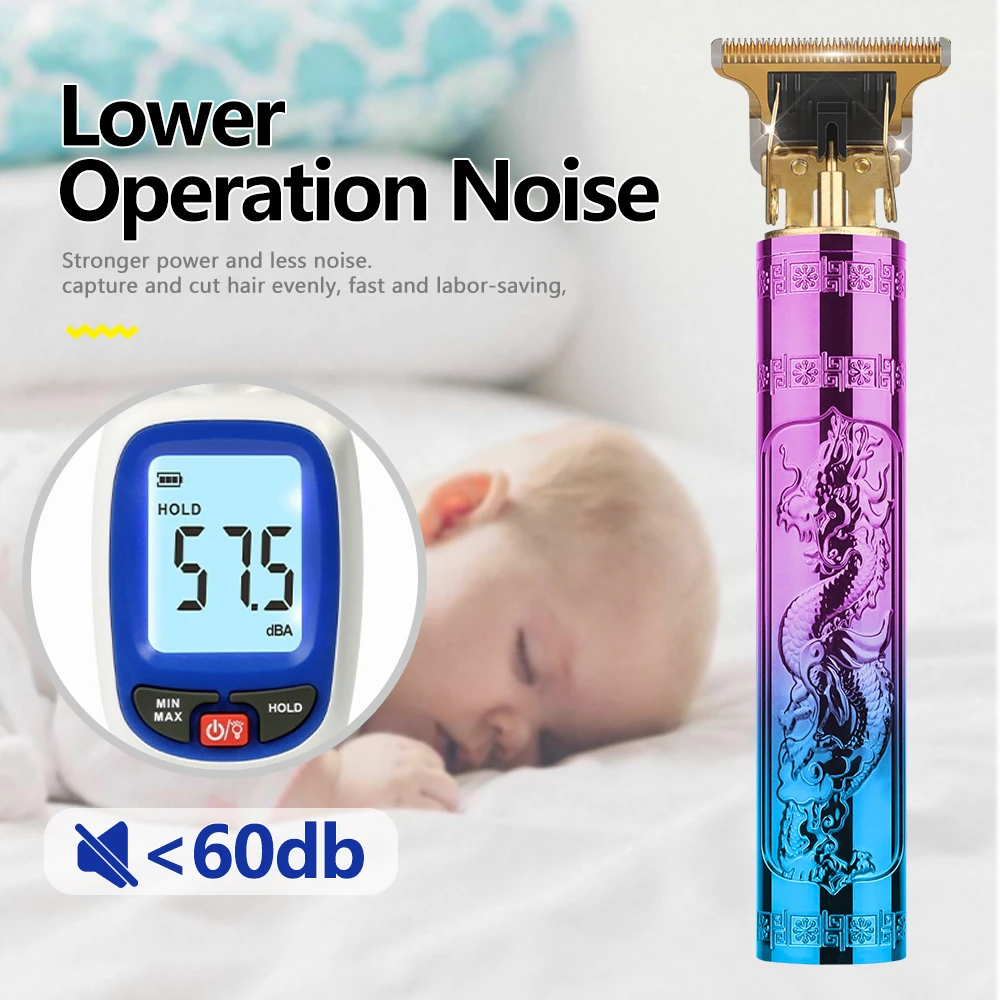 ماكينة قص الشعر، ماكينة قص الشعر المحفورة مع شاشة LED، ماكينة تشذيب الشعر اللاسلكية تحت عنوان الشعر المحفور