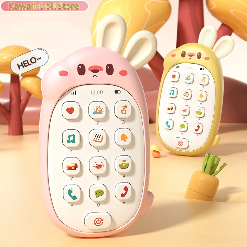 

Children's Rabbit Toys Mobile Phones Baby Chewable Puzzle Multifunctional Music Phone Male And Female Without Battery