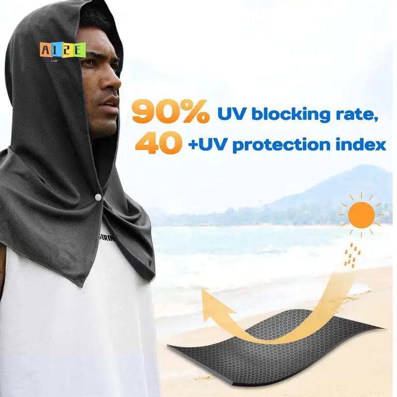 A12E-Toalla con capucha refrescante, toallas refrescantes para cuello y cara, para entrenamiento de acampada, Sauna, Yoga
