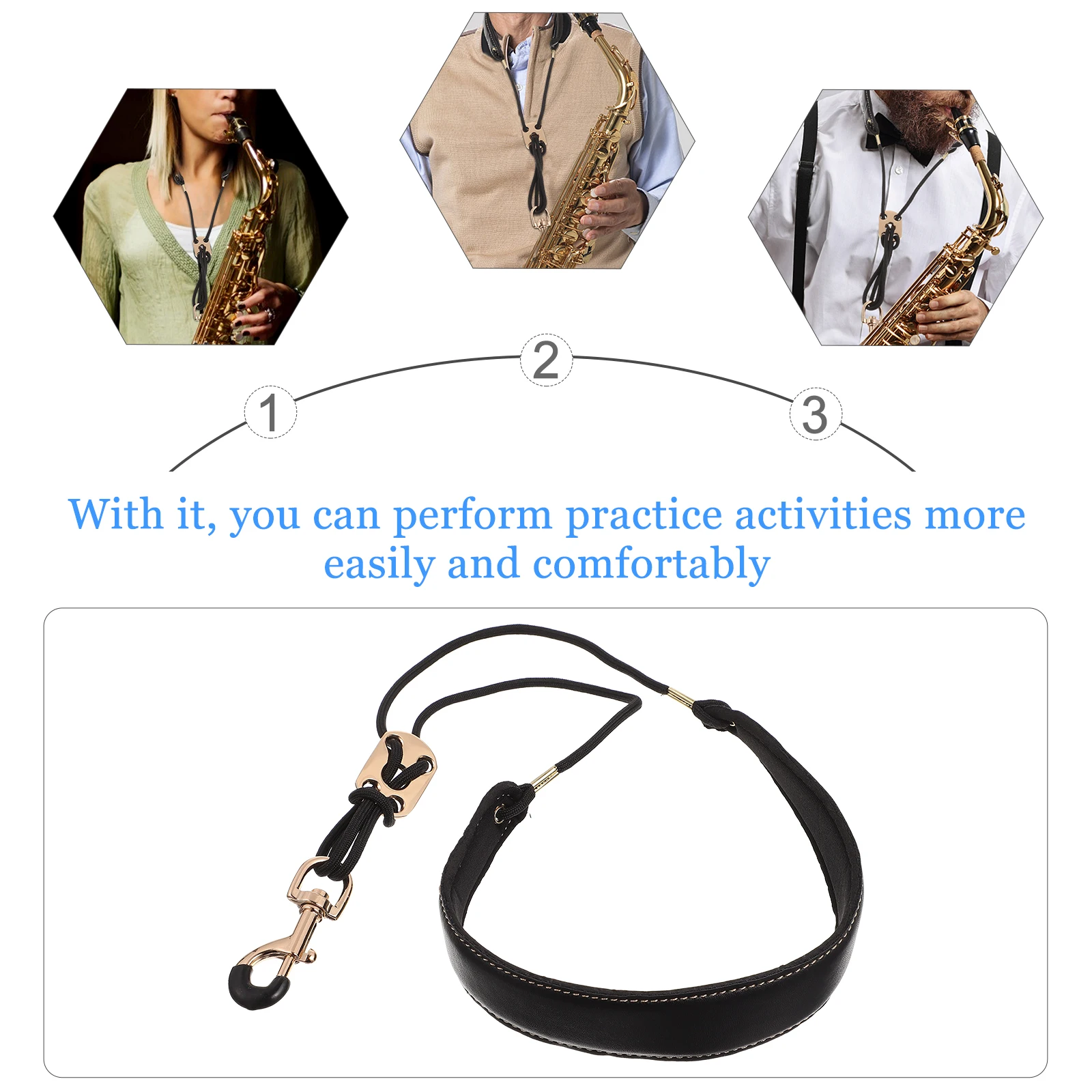 

2 Pcs Saxophone Strap Neck Portable Hanging Belt Supply Accessory Harness Universal
