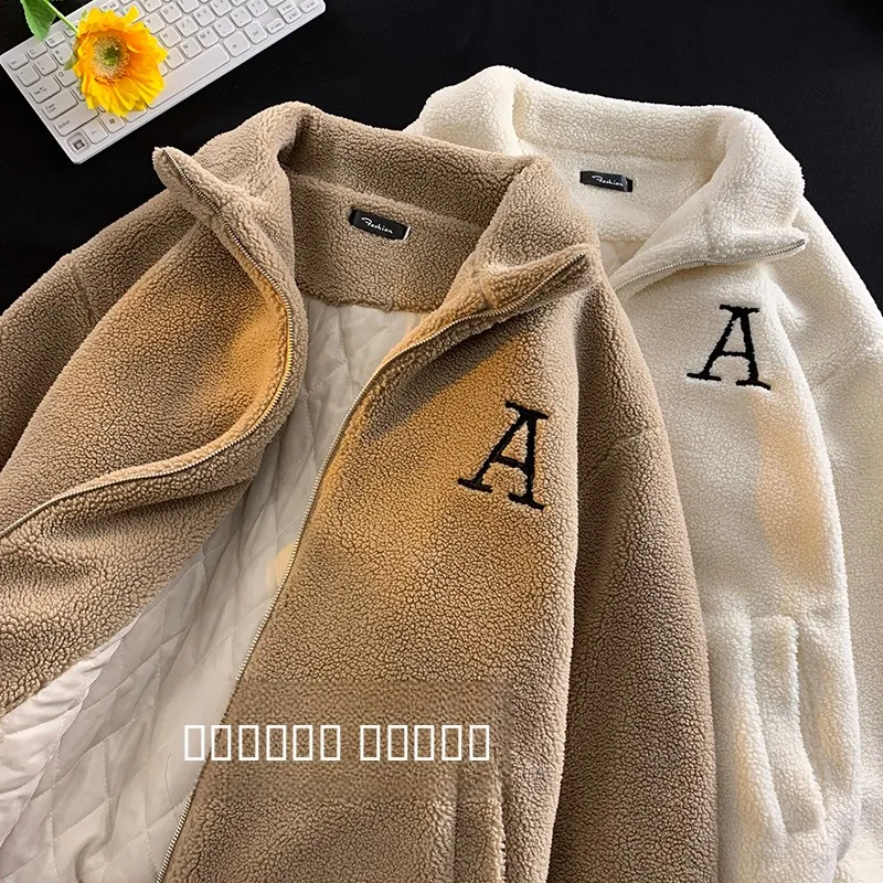 

Мужская зимняя куртка из овечьей шерсти, теплая хлопковая куртка в американском стиле, модный бренд, хлопковая одежда из овечьего вельвета, повседневная хлопковая куртка для подростков