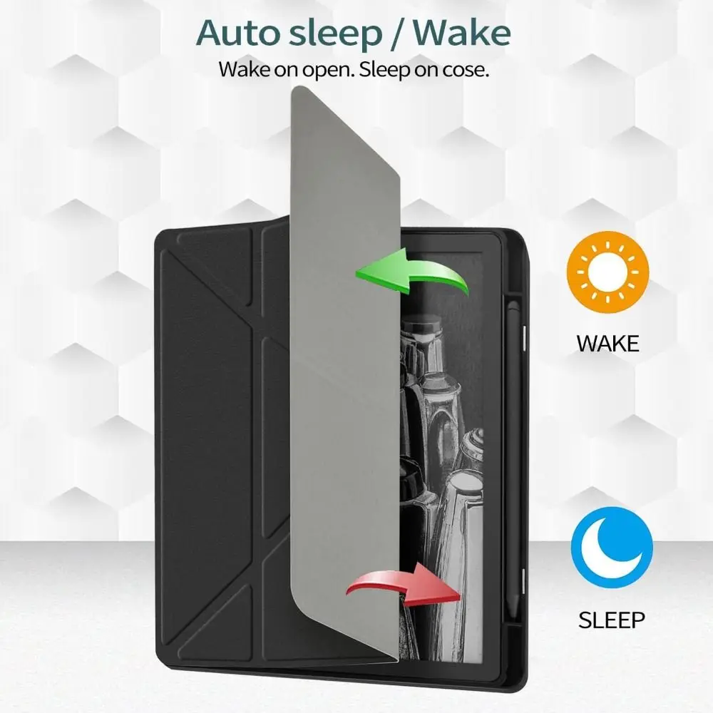 Multi-folding Stand Smart Case PU Leather Ultra Slim eReader Cover Auto Wake/Sleep Soft for Kindle Scribe 10.2 inch 2024
