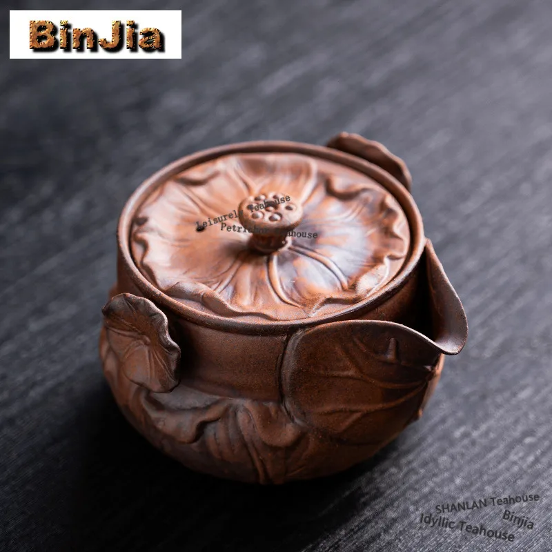 

200ml Old Rock Mud Teapot Ancient Tea Infuser Pot Household Tea Maker Kettle with Strainer Tieguanyin Chinese Tea Set Collection