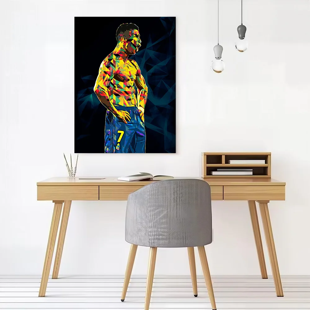 Cristiano Ronaldo Printed Canvas Poster Custom Pictures Wall Art Canvas Painting for Living Room Decoration Gaming Wand Deko