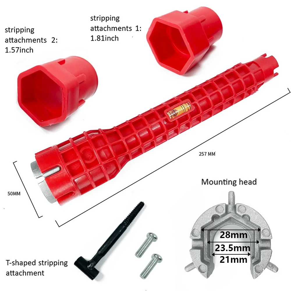 Гаечный ключ для смесителя и раковины 5/8 в 1 с противоскользящей ручкой и двойной головкой