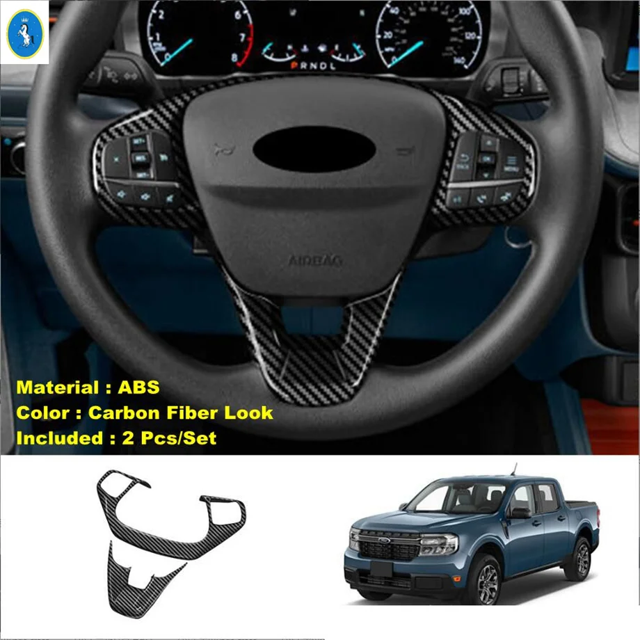 

Car Glass Lift Button Dashboard Air AC Gear Shift Panel Cover Trim Fit For Ford Maverick 2022 2023 2024 Carbon Fiber Accessories