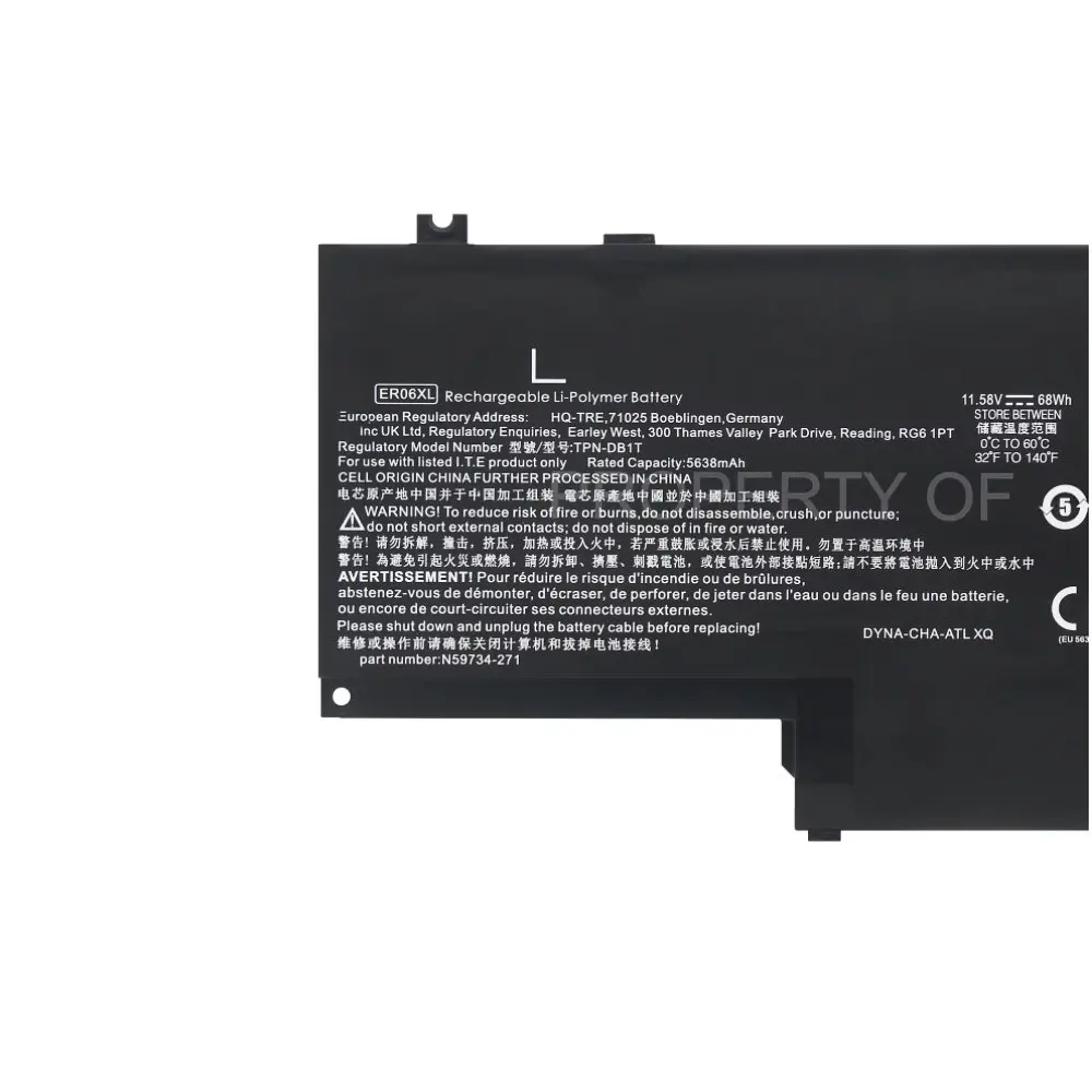 

11.58V 68WH 5683mAh ER06XL Laptop Battery For HP ​​​​​​​X360 1040 G11 ER06XL TPN-DB1T Series