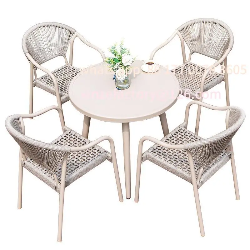 

Customizable outdoor Nordic tables and chairs courtyard outdoor terrace open-air leisure waterproof sunscreen aluminum alloy