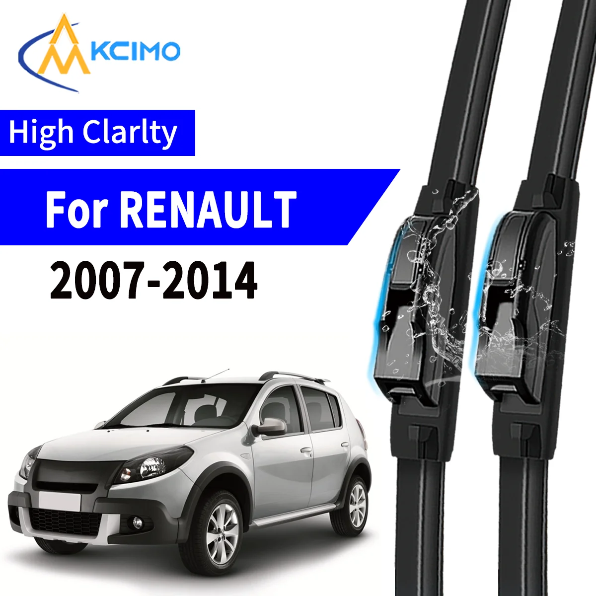 

2pcs Car Wiper For RENAULT Sandero/stepway i hatchback 2007-2014 Front Windscreen Wiper Blade Silent Soft Rubber