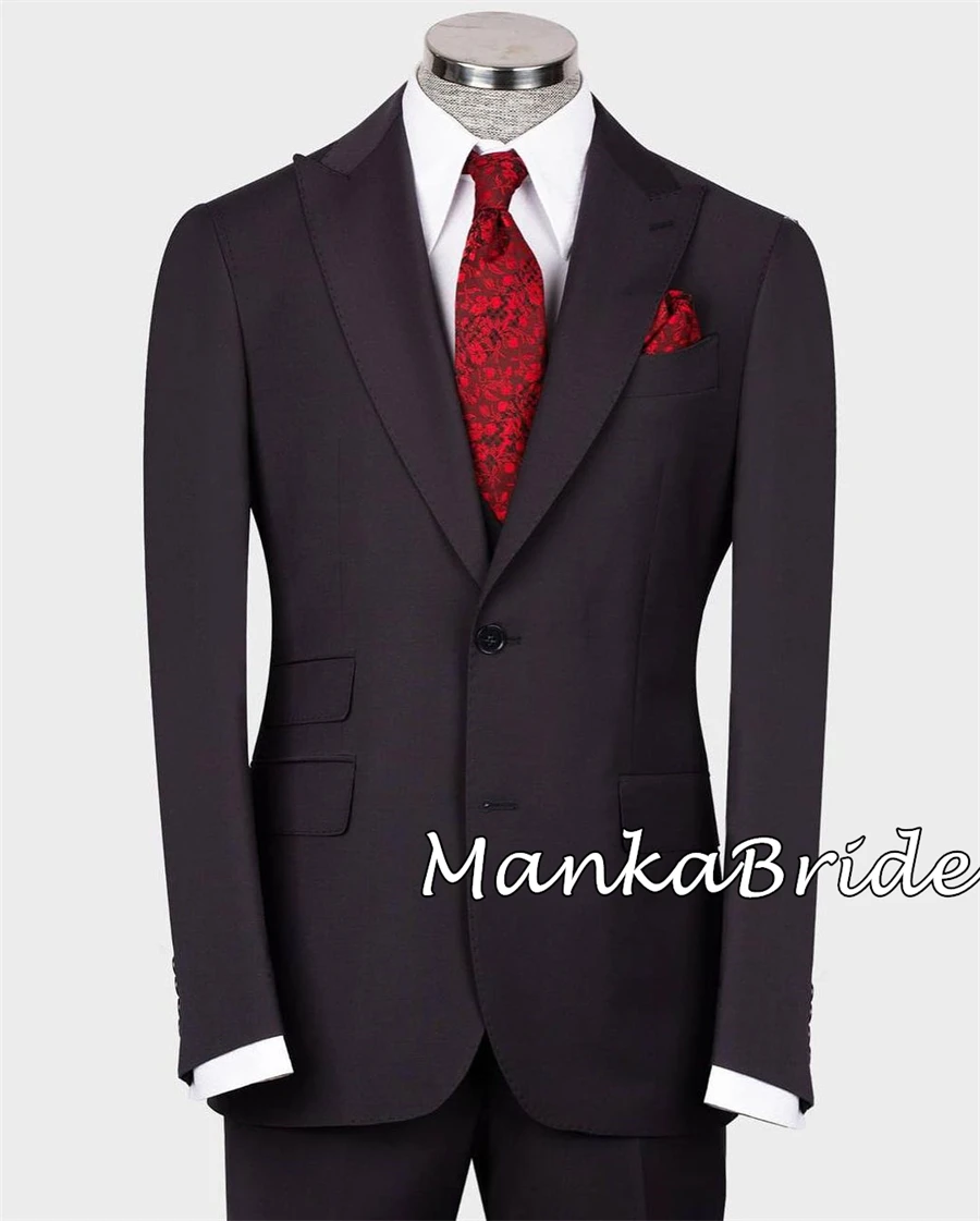 Masculino Clássico Completo Ternos Masculinos, Festa de Casamento, Noivo, Roupas de Groomsmen, Blazer Colete, Calças, Formal Business Office Ternos, 3pcs