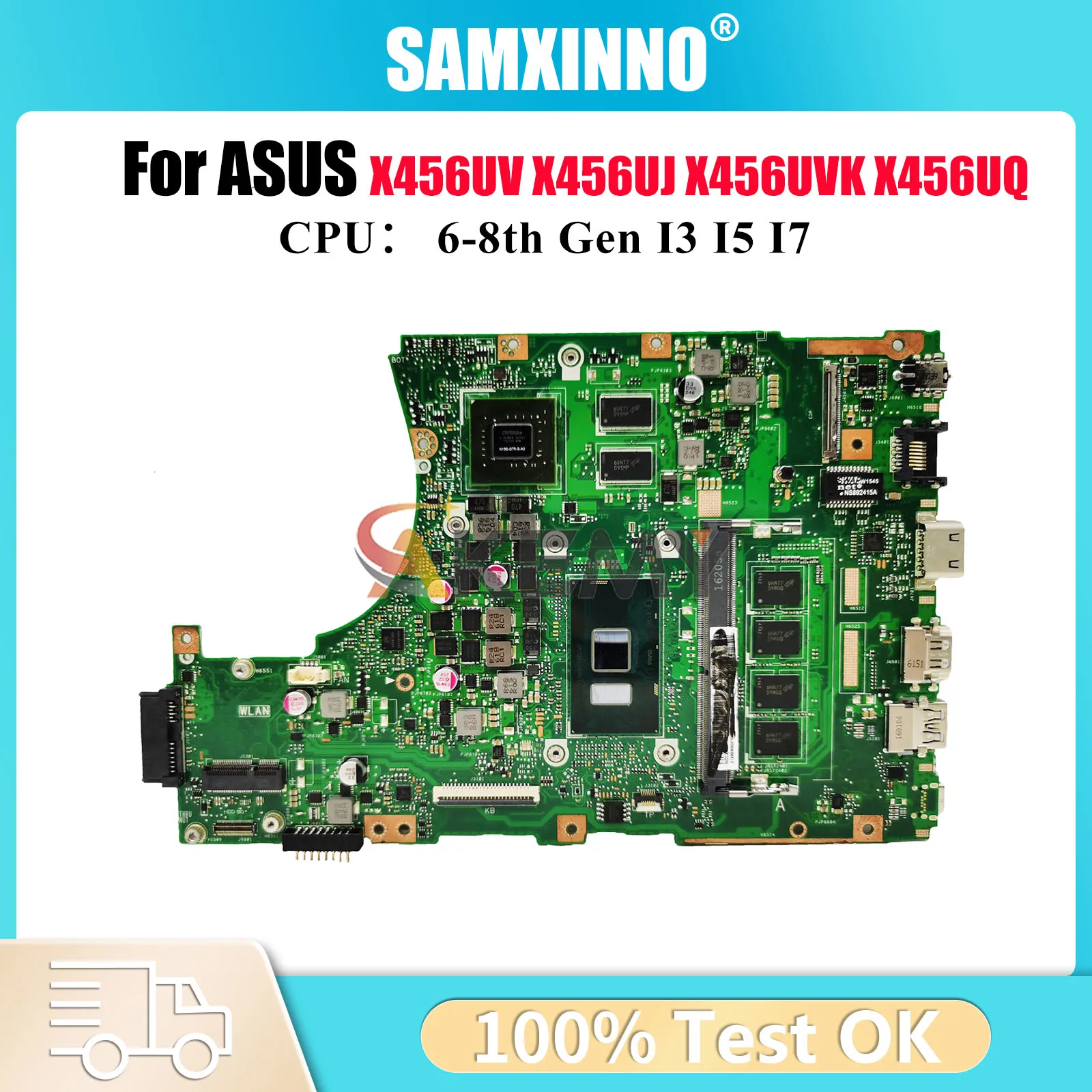 

X456UV Материнская плата для ноутбука ASUS X456UB R457U X456UQ X456UAK X456UQK X456UVK X456UF X456UJ X456U F456U Материнская плата I3 I5 I7 CPU