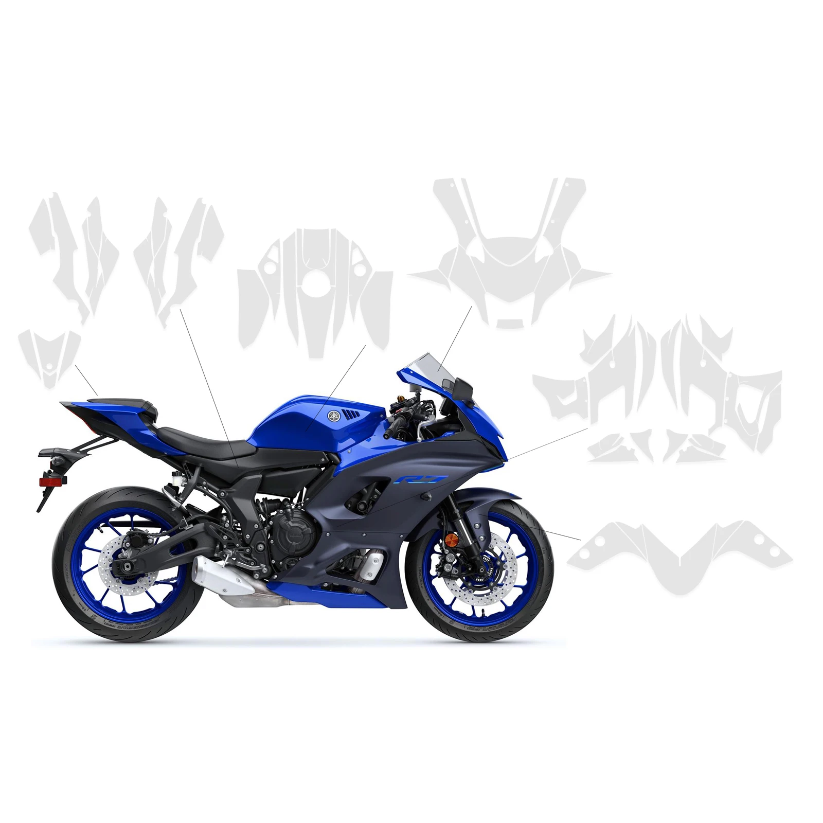 

PPF YZF R7 ТПУ Защитная пленка для краски для YAMAHA R7 защита на лобовое стекло Защита обтекателя полная краска 2022-2024