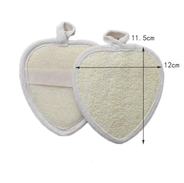 

Heart Shape Natural Loofah Pad Back Pads Loofah Sponge Bath Shower Body Exfoliator Scrubber Pads Bathroom SN2162