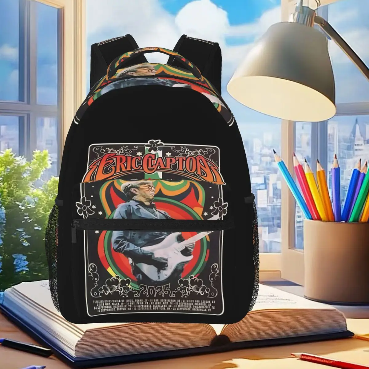 Eric Clapton Guitar Rock Nostalgic Backpack Student Boys Girls BookBag Kids School Bag Laptop Shoulder Bags for Men Women