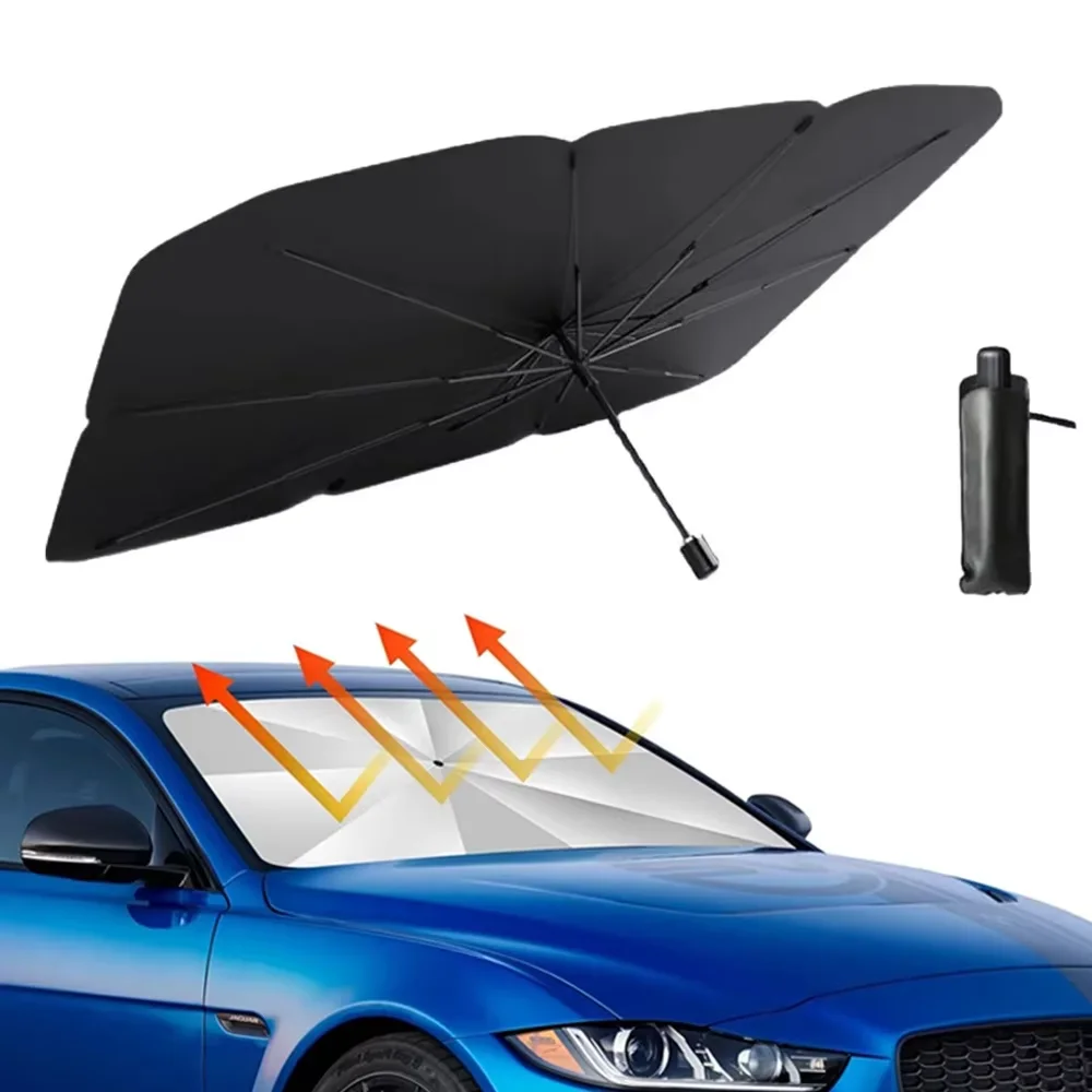 Car Sunshade Umbrella-style Front Glass Sunshade Sunscreen Heat Insulation Cloth Car Windshield Sunshade Car Umbrella Shade image 4