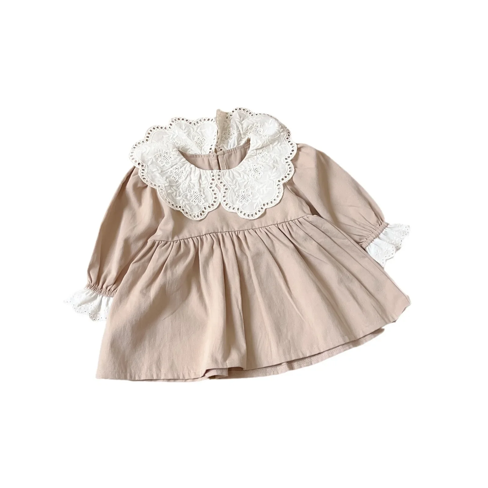 2024 New Girls\' Autumn Dress: Stylish Children\'s Autumn College Style Simple Little Girl Baby Princess Dress