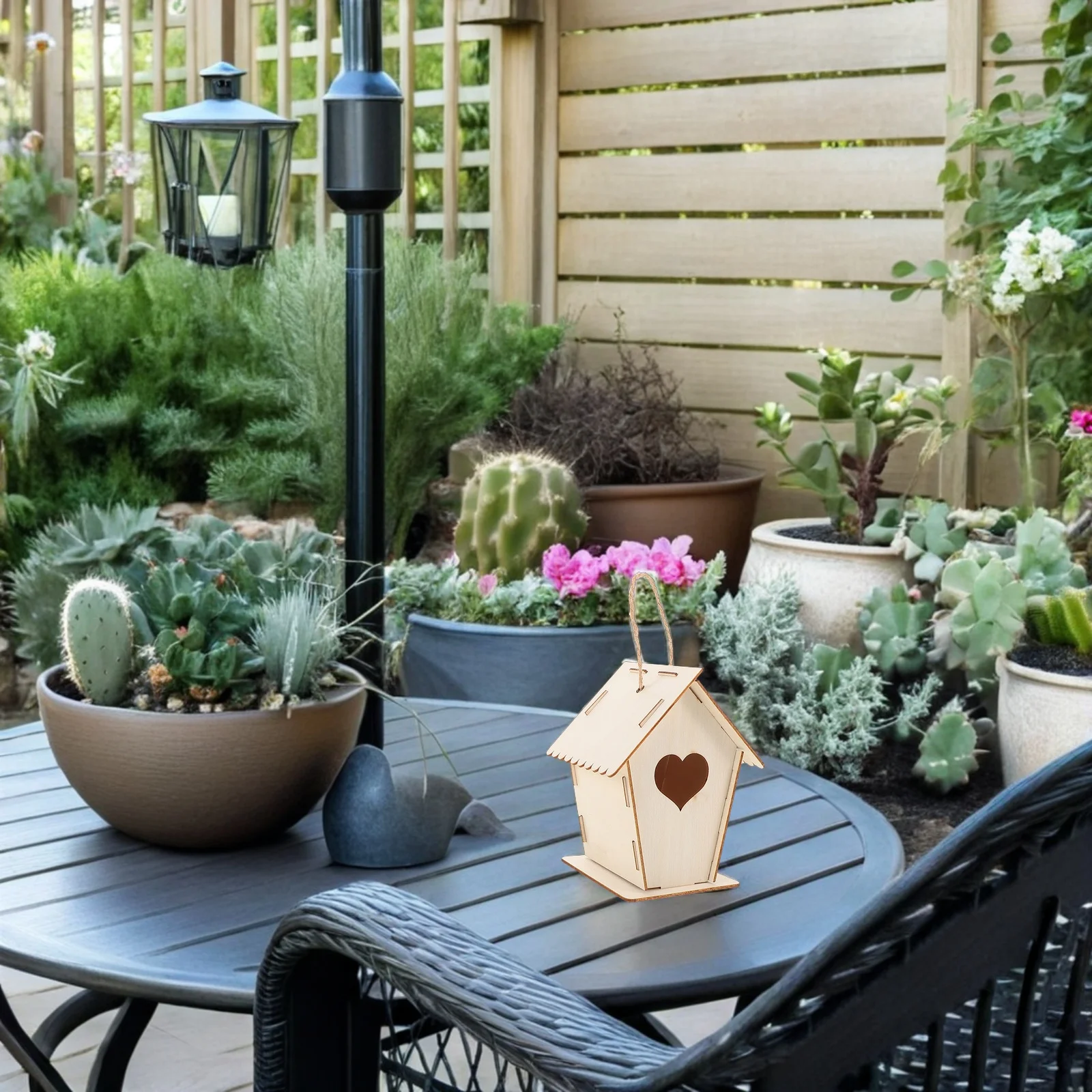 6 قطع من بيت الطيور للأنشطة اليدوية الخارجية وحفلات أعياد الميلاد وبيوت تزيين فارغة معلقة #3