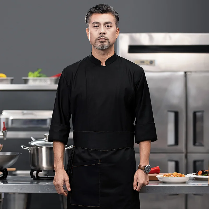 シェフ作業服長袖秋冬レストランキッチン洋食キッチンケータリング食堂ベーキングケーキパン Clothi