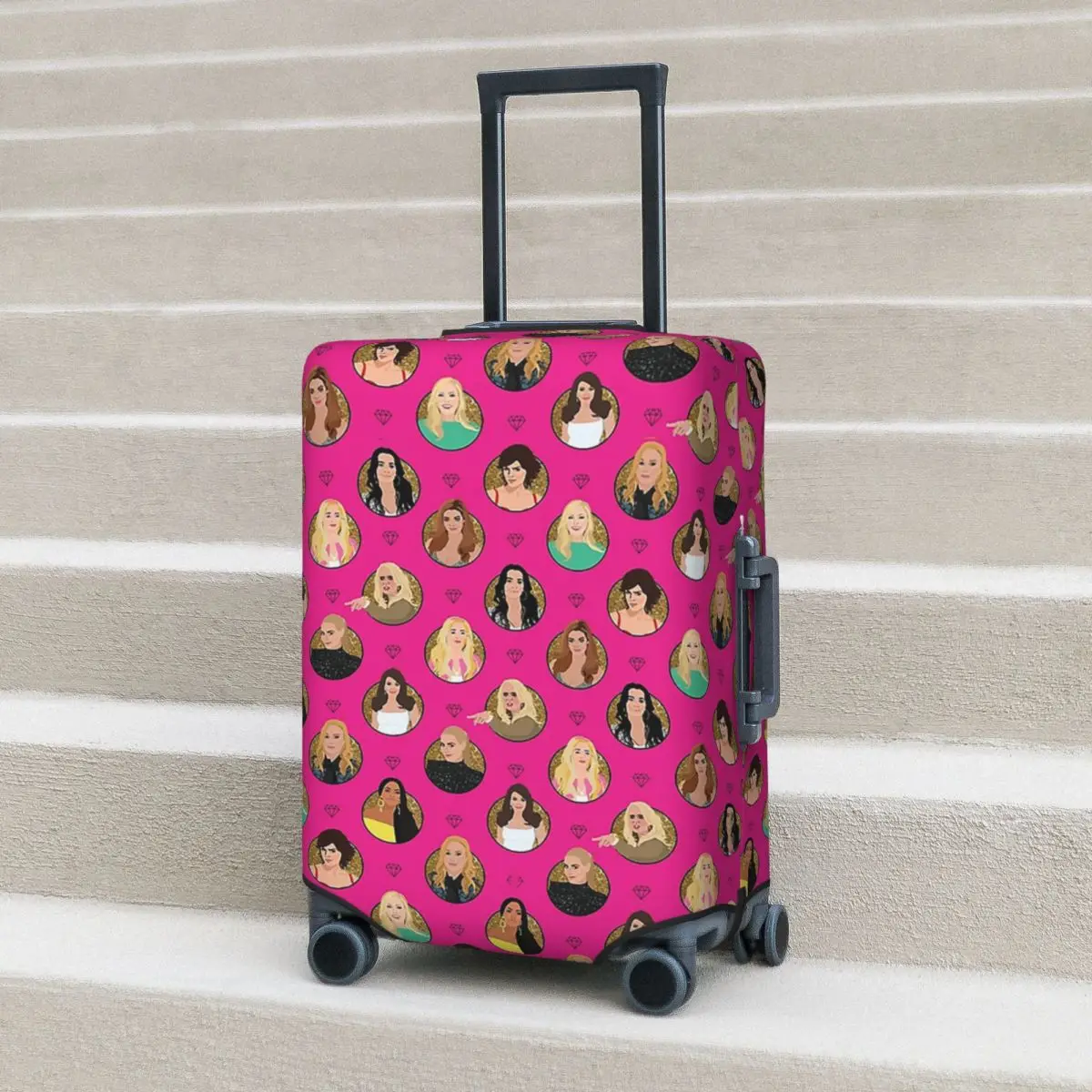 

Real Housewives Of Beverly Hills All Stars Suitcase Cover Protection Elastic Travel Luggage Protector Covers for 18-32 Inch