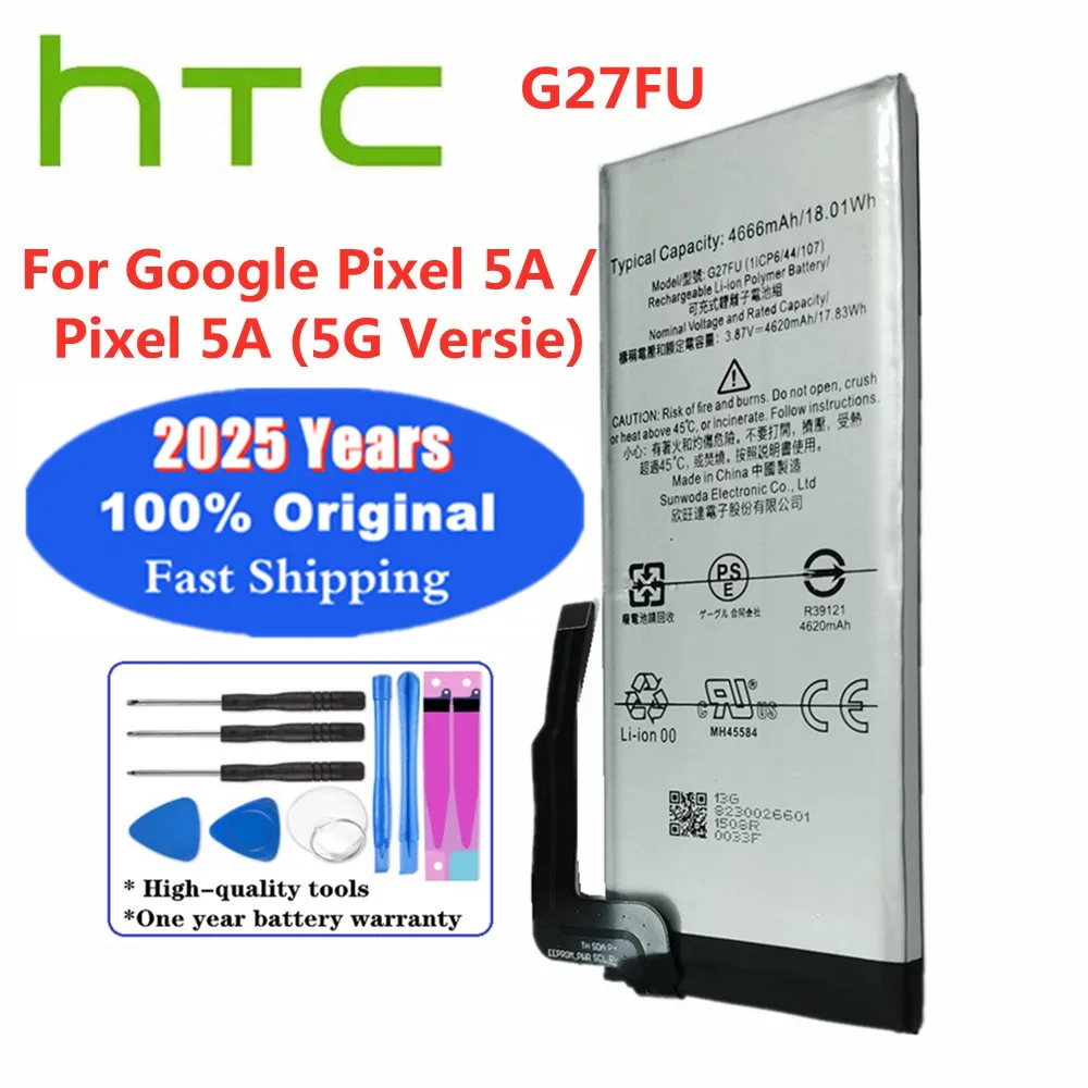 2025 Years 4620mAh G27FU Original Battery For HTC Google Pixel 5A Pixel5A 5G Versie High Quality Phone Batteries Batteria