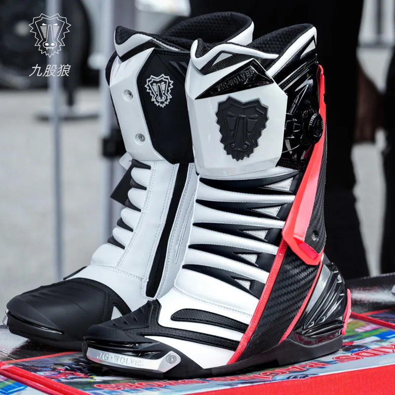 JG-WOLVES Kids Motorcycle Boots Shock Absorbing Anti Fall Off Road Durable Four Season Riding Shoes Botas de Moto Para Niños