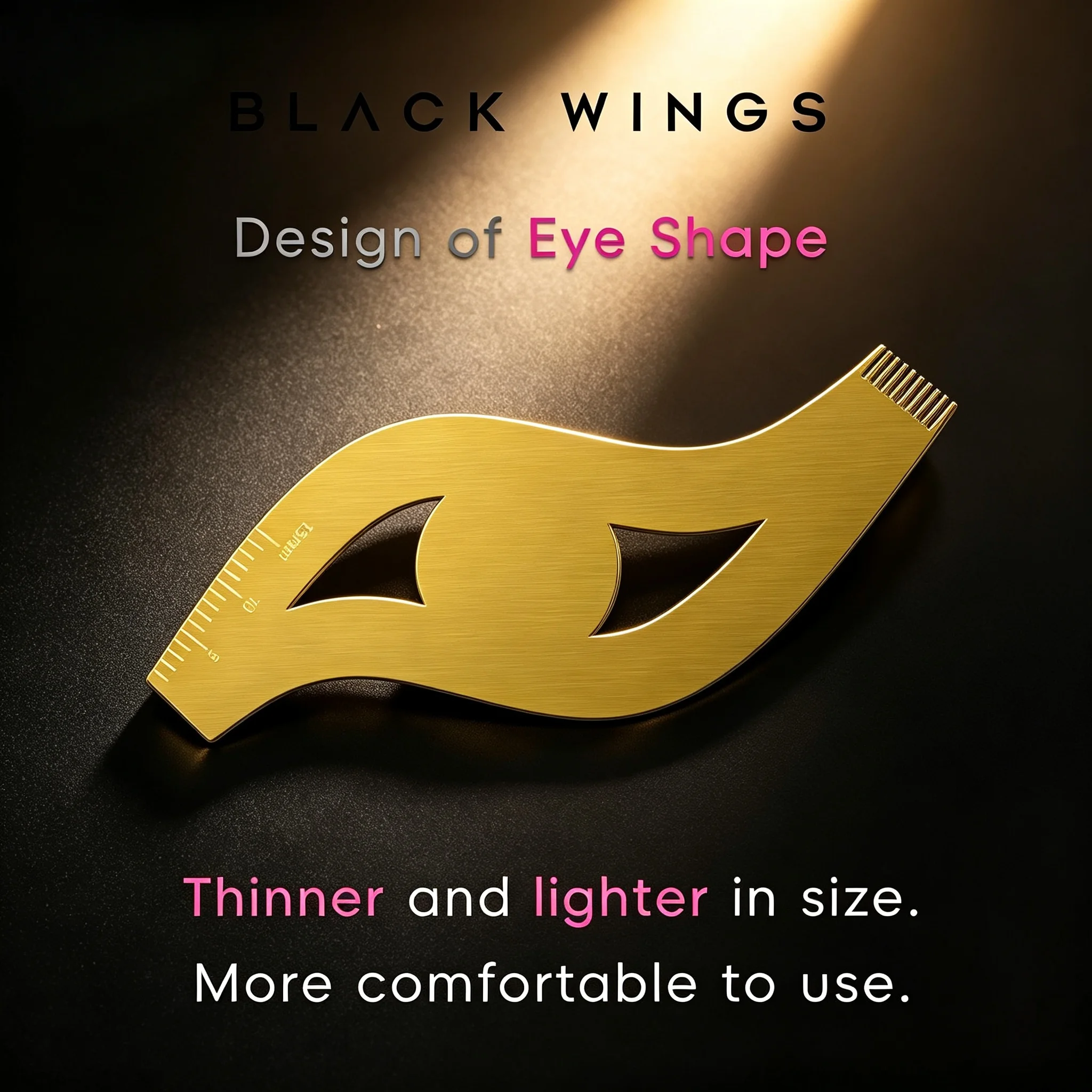 New Upgraded 2.0 Gold Lash Comb Black Wings Eyelash Separator Makeup Tool