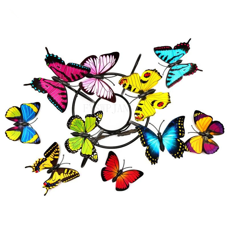 60PCS Simulation Color Butterfly 3D Wall Stickers Glass Wall Decorations Wedding Home Decoration Crafts