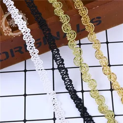 5 Yards Gold and Silver Wavy Lace Polyester Lace DIY Fabric Evening Dresses 2024 Luxury Embroidery Sewing Trim Crafts Trimmings