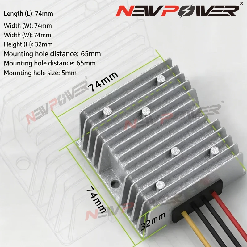 12v 120w Isolated DC DC Buck Power Module 75-150V to 12V Step-down Converter 84v 96v 108v 110v 120v 130v 140v 148v for cars