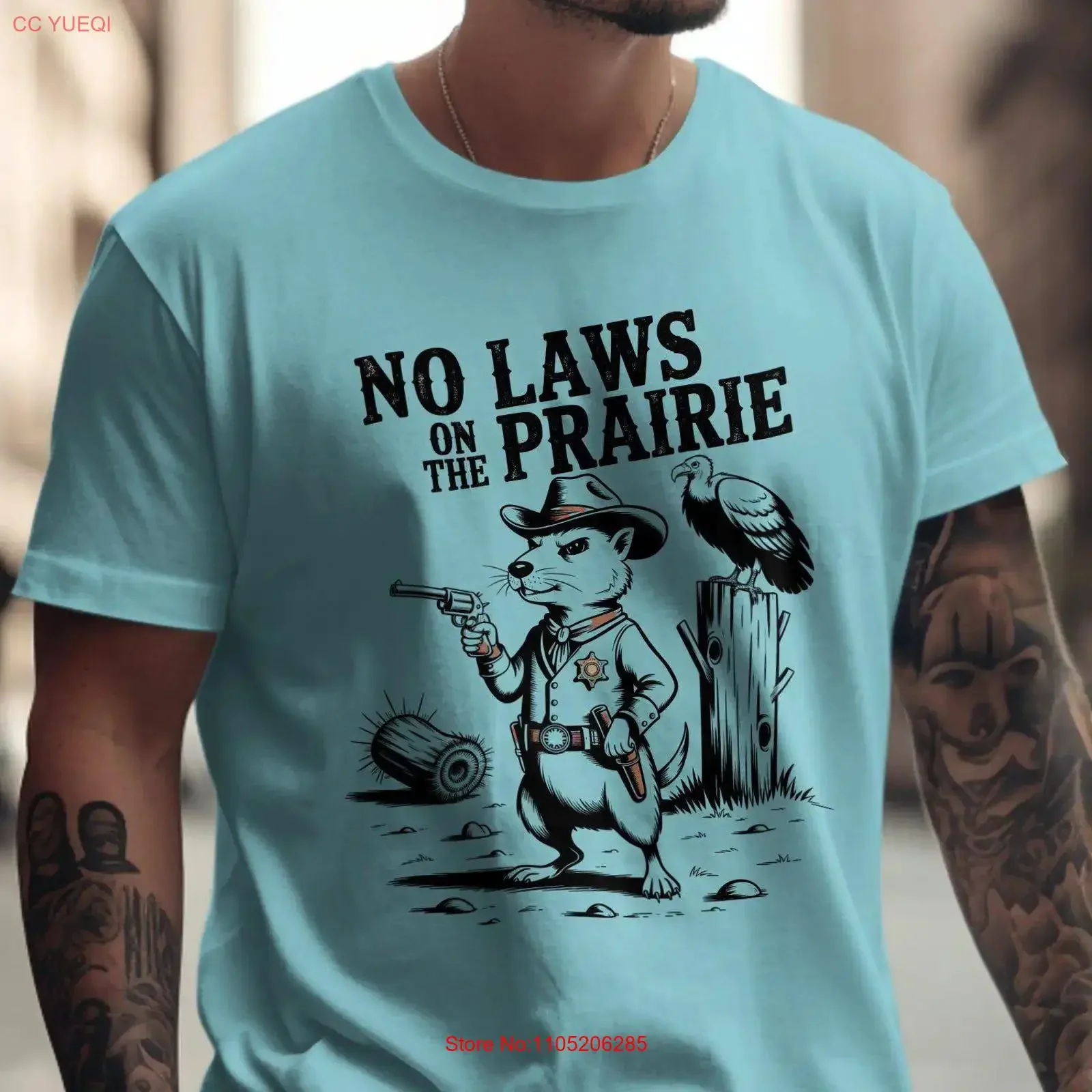Funny Sheriff Prairie Dog T Shirt Western Themed Humorous Animal Unique for Lovers vintage Washed Comfortable Versatile