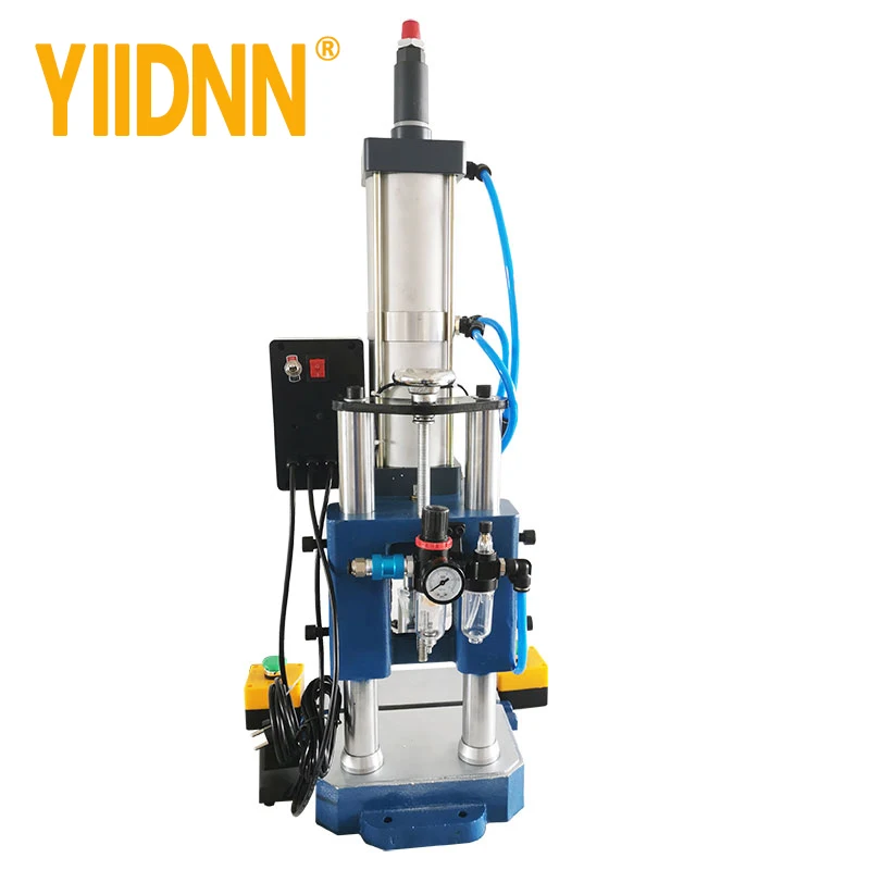 YIIDNN Small Double Column Pneumatic Press machine YDH-100BKD 1000kg 1ton automatic pneumatic eyelet punching riveting machine