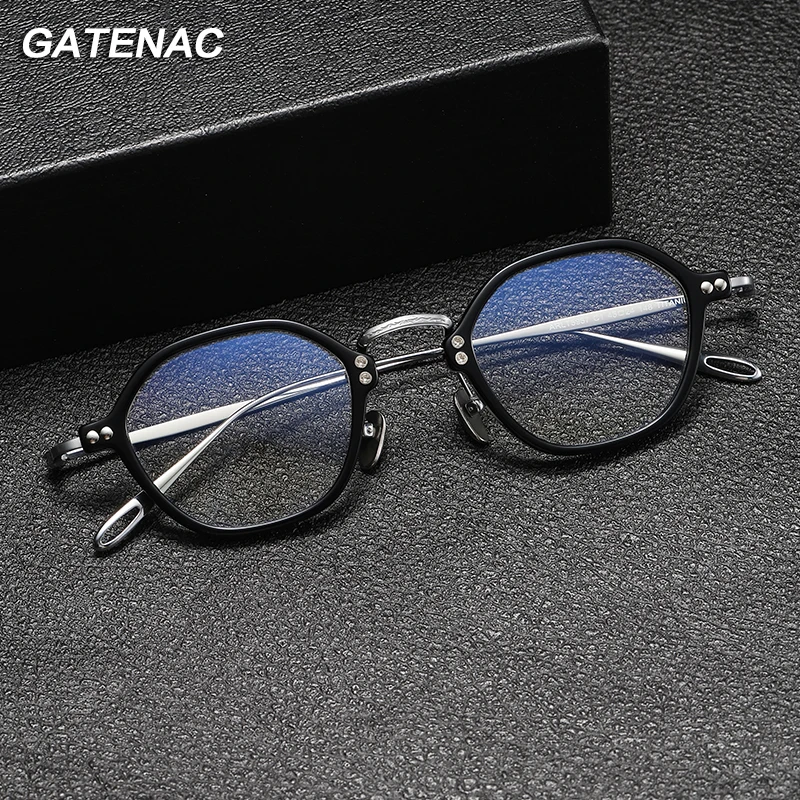 

Vintage Titanium Acetate Glasses Frame Men Prescription Myopia Eyeglasses Frame Women Retro Luxury Brand Designer Spectacles