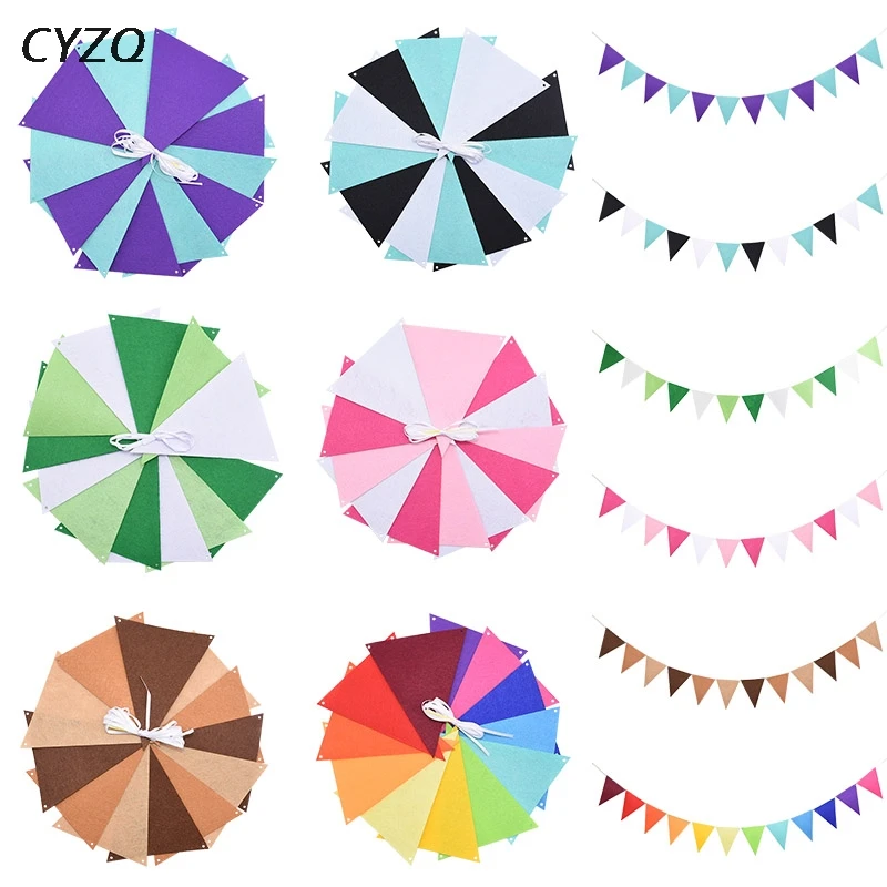 2.5m 12 Flag Multicolor Garland Banner For Baby Shower Birthday Party Decoration Kids Room Decoration Hanging Garland Bunting