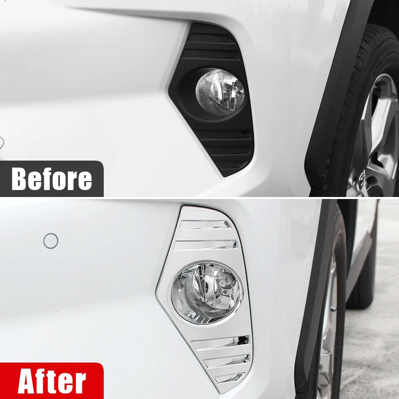 For Toyota RAV4 2019 2020 2021 2022 2023 2024 RAV 4 XA50 Hybrid ABS Car Front Fog Lamp Cover Fog Light Trim Sticker Accessories