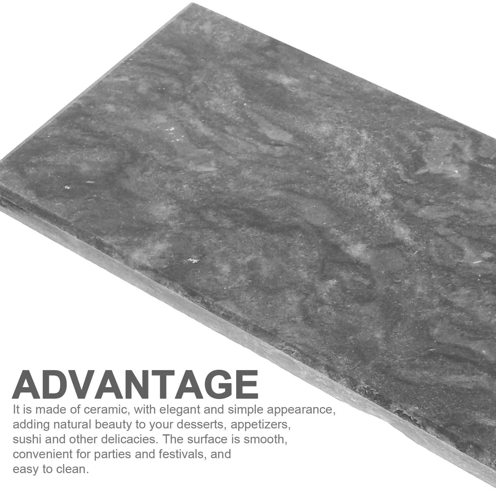 

Black Marble Tray Elegant Food Serving Tray for Cake Sushi Appetizers Multi-Function Dessert Display Household Kitchen Party