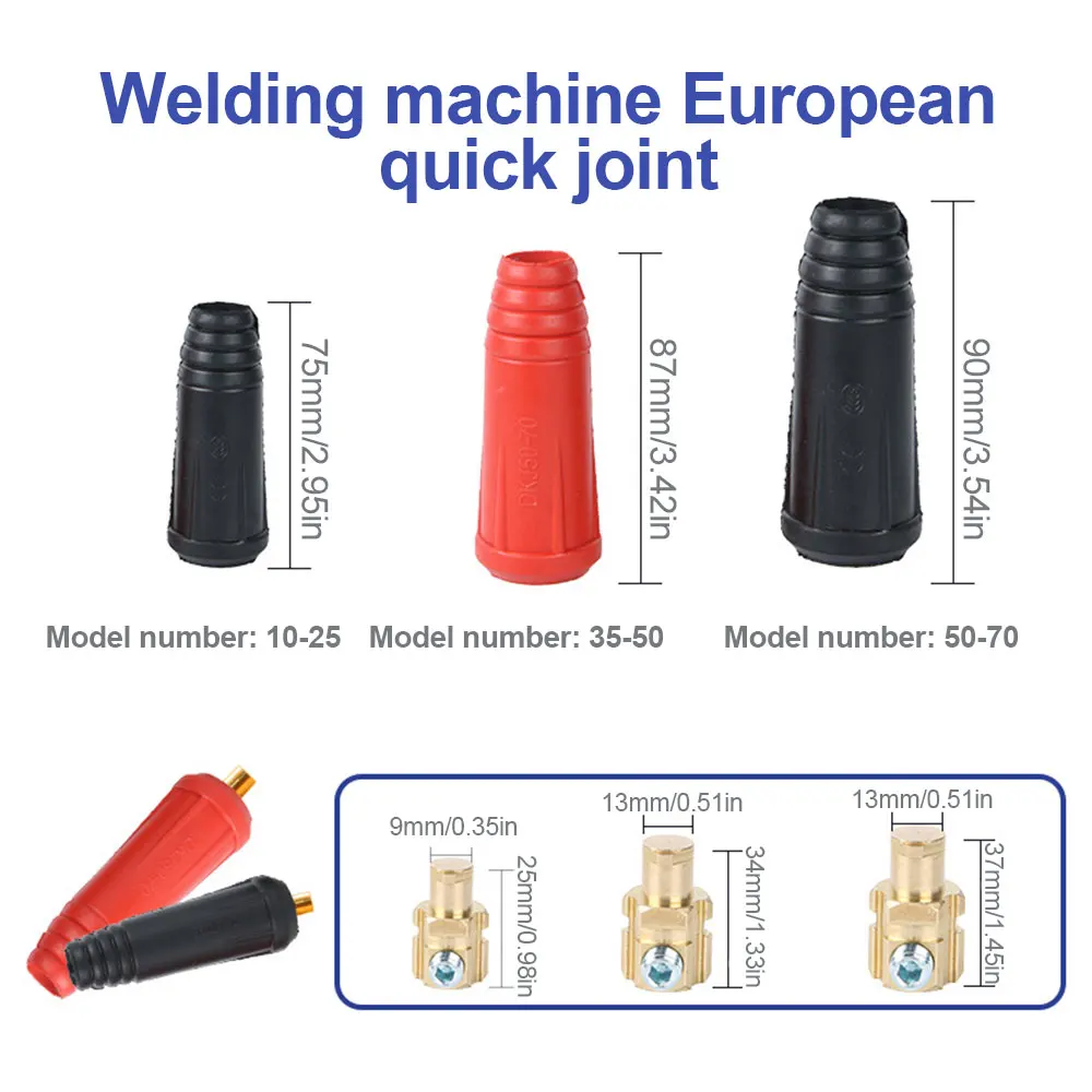 Europe Welding Machine Quick Fitting Female Male Cable Connector Clamp Socket Plug Adaptor Tig Inverter Welding Machine Tools