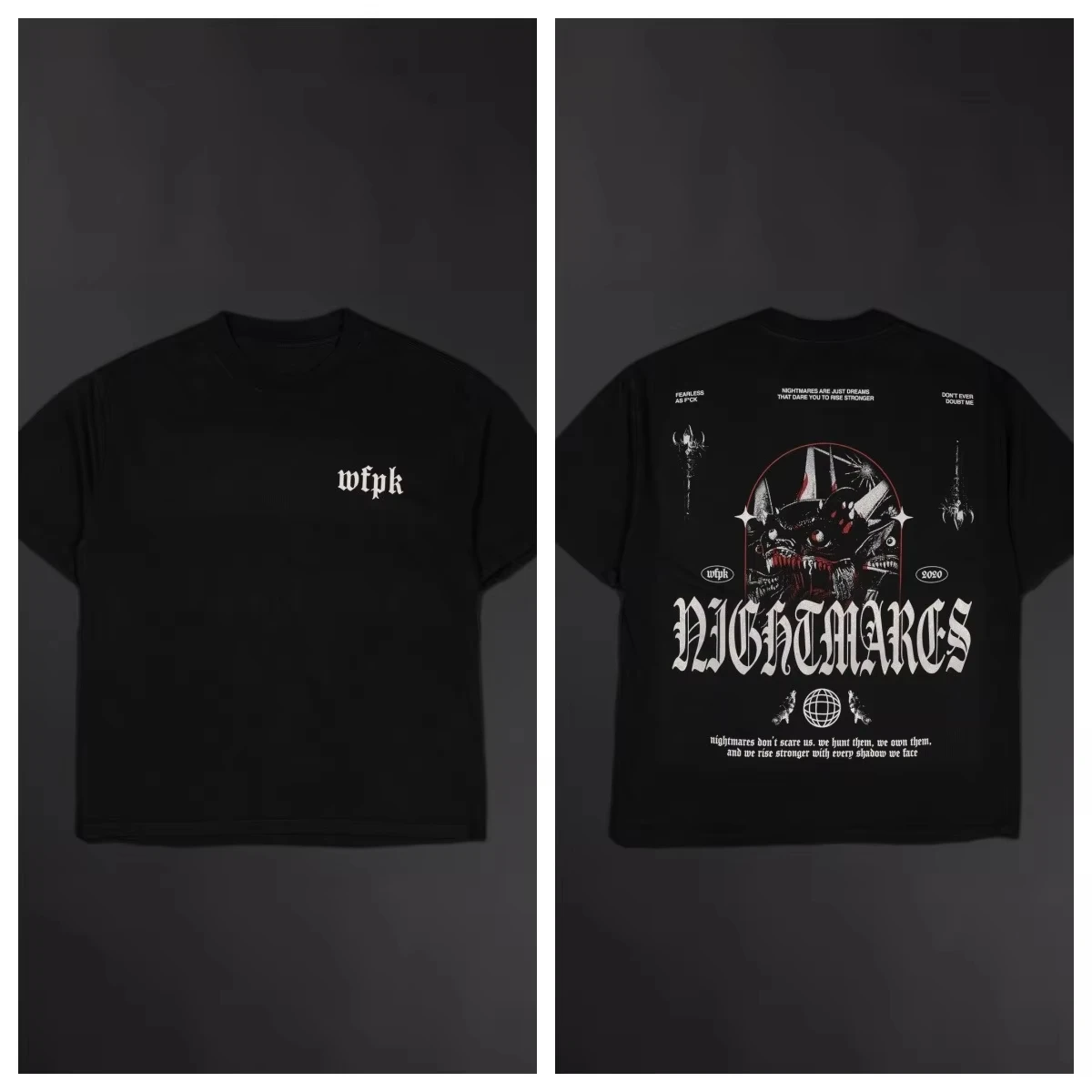 2026 new New Fearless Graphic T-Shirt Nightmare GYM Daily Fitness Can Wear Cotton T-shirt To Absorb Sweat and Breathe
