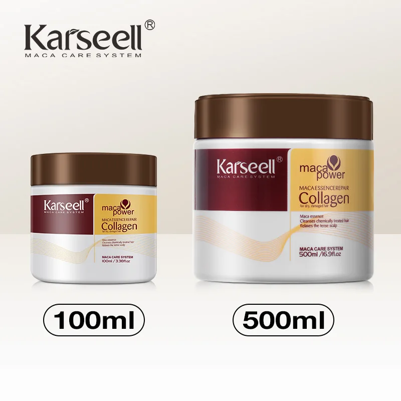 

Karseell Collagen Hair Mask 500ml/100ml Deep Repair Essence Repair Collagen for Dry Damaged Hair All Hair Type