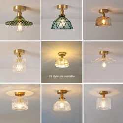 Modern Pendant Ceiling Lamp with Glass Shade for Kitchen Aisle Balcony Bedroom Home Art Deco Led Ceiling Lights Fixtures E27