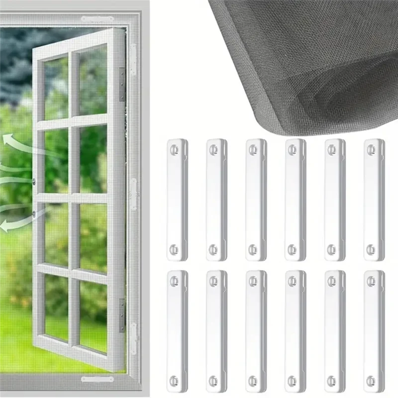 AB45 20Pcs Nail Free Magnet Window Screen Clip Insect Protection Window Screens Buckle Household Screen Window Parts Accessories