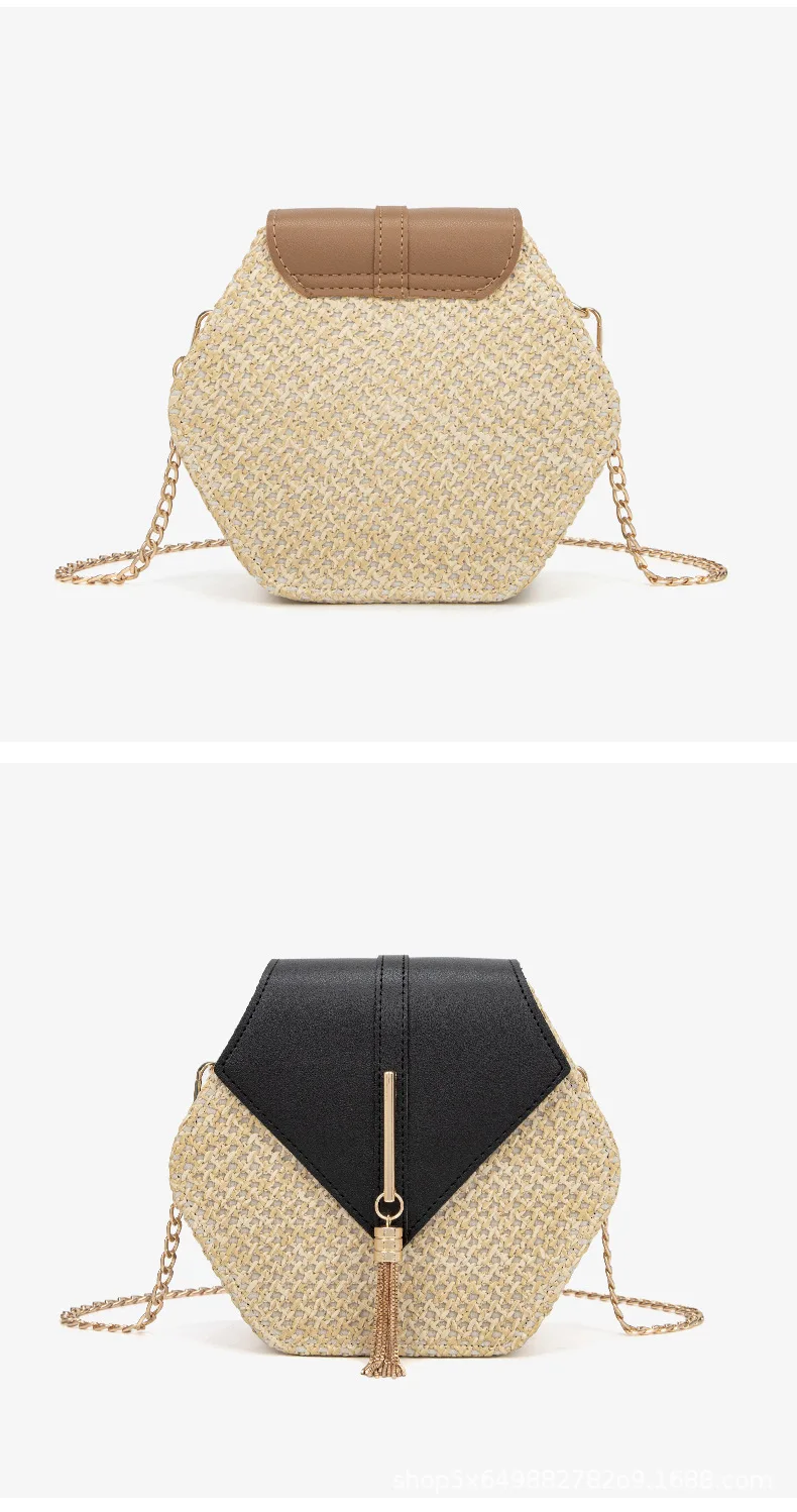 2024 Nouveau! Petit sac en paille pour femmes. Losange chic JO. Initié. Polyvalent pour la plage et 03/. Nouveau