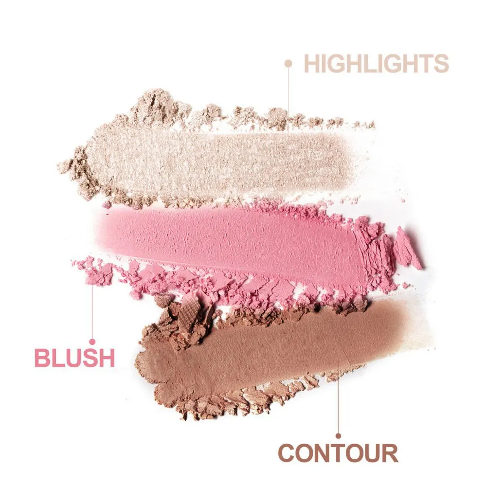 3 In 1 Matte Markeerstift Met Contouren Van Blush Palet Parelwitte Glanzende Oogschaduw Multifunctioneel Gezicht Make-Up Palet Vrouw Cosmetisch