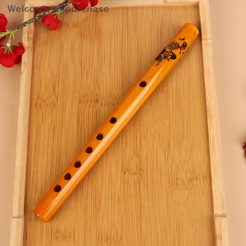 1Pc Flute Vertical  Clarinet Student Musical Instrument Wooden Color Flute For Beginner Chinese Traditional 6 Holes Bamboo