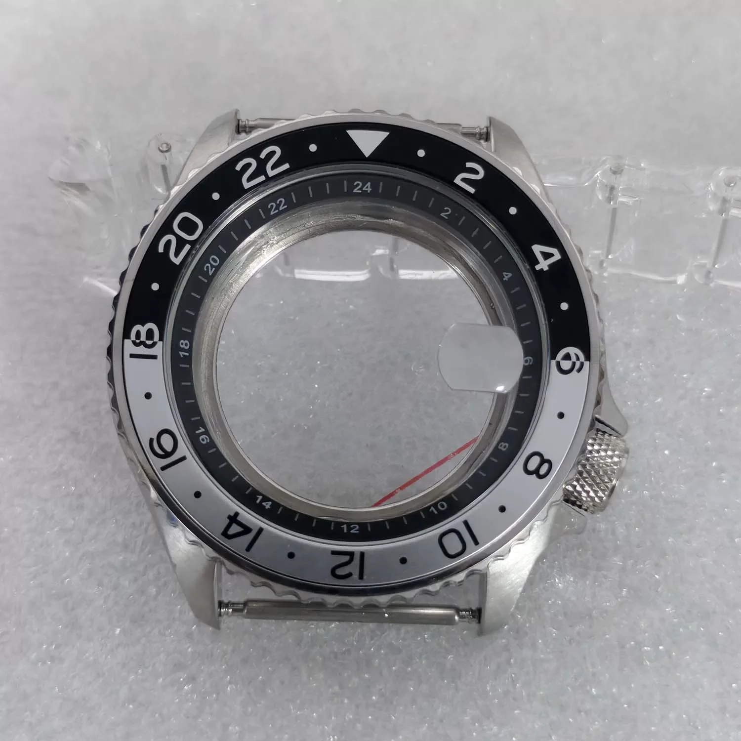 41.5mm Stainless Steel GMT Watch Case Multi-Color Bezel Mineral Crystal Fit Seiko NH34 Automatic Movement Watch Mod Parts