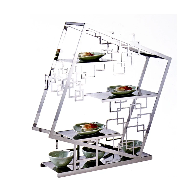 

ZR1 Wedding Buffet Stainless Steel Cake Dessert Decoration Stand Luxury Afternoon Tea Stand