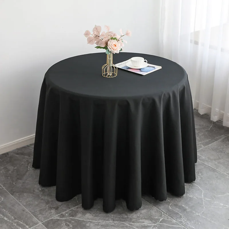 New Hotel Wedding Banquet Round Table Cloth Nordic Solid Conference Tablecloth for Office Cozy Party Dining Table Decoration