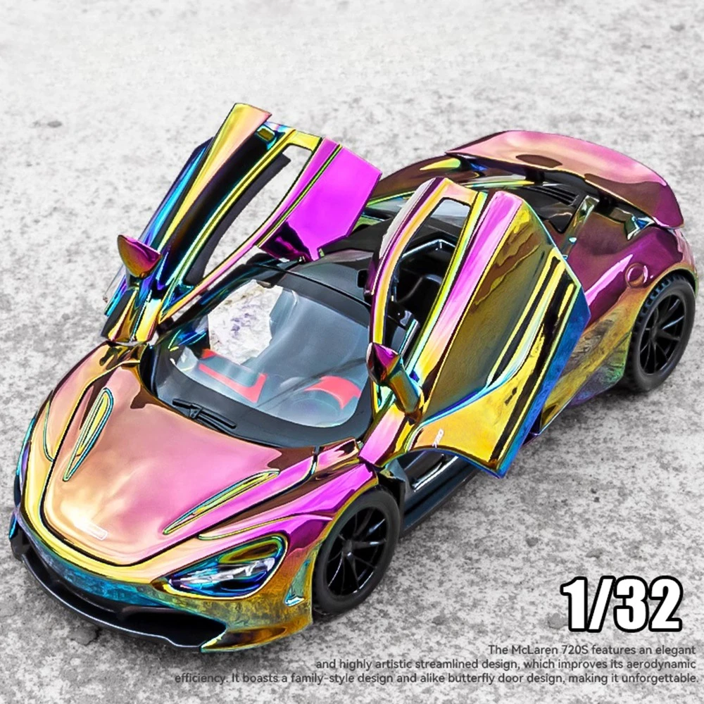 

1:32 720S URUS Alloy Toys Car Diecast Model Sound Light Rear Wheel Return Force Doors Opened Miniature Vehices Kids Friend Gifts