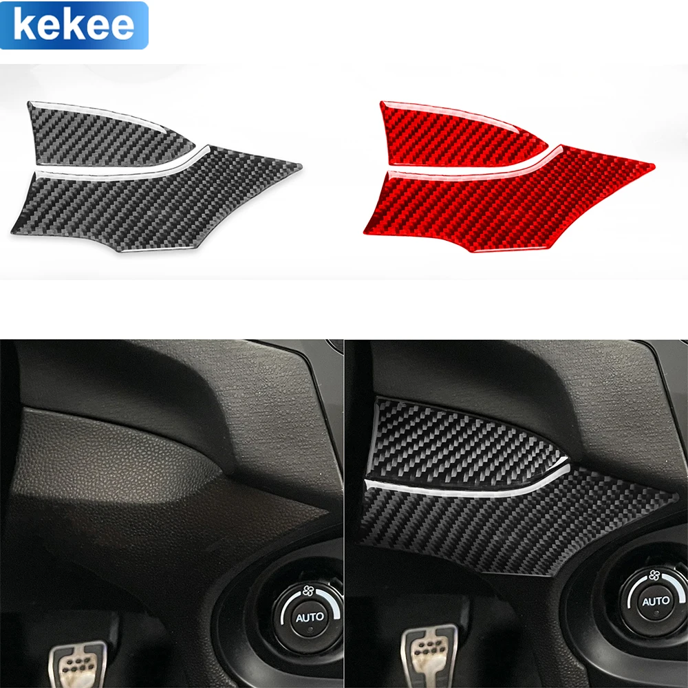 

For Ford Fiesta 2011-2019 Center Console Dashboard Panel Set Cover Real Carbon Fiber Sticker Car Interior Moulding Accessories